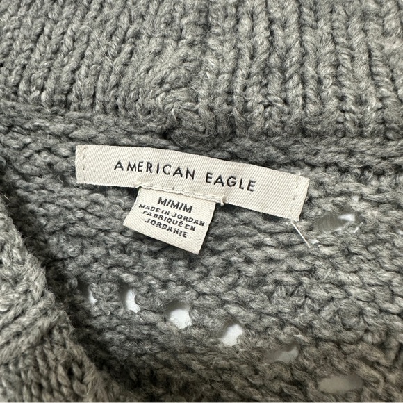 American Eagle Gray Crew Sweater - Picture 2 of 5